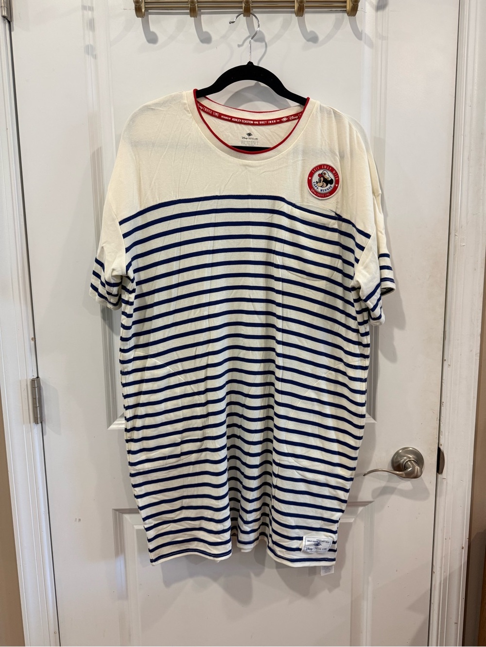 Cream & Navy Striped Stretch Shift Dress - Sail Away with Minnie Ashley Eckstein